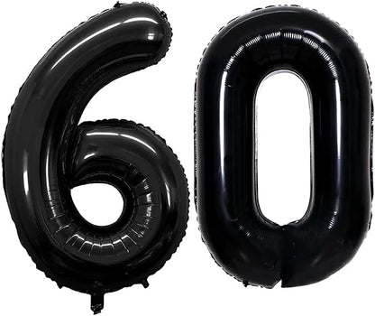 Number 60 Balloons for 60th Birthday Party Decorations, 42 Inch Jumbo Foil by GOER