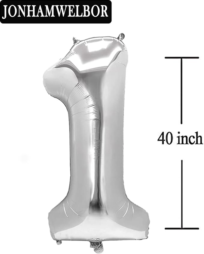 Jonhamwelbor 21 Number Balloons Silver Giant Jumbo Big Large Number 21 Foil - Image 3