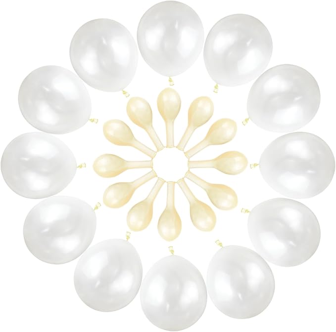 120 Pack Pearl White Balloons, Bright 12 inch Royal White Latex Party Balloons - Image 2