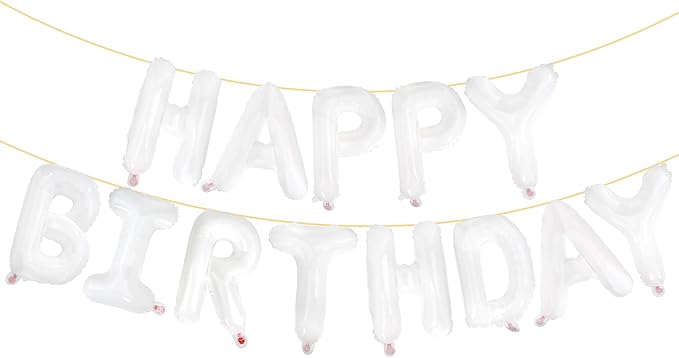 LIOZEOKUN Happy Birthday Balloon Letters 16 inch Mylar Foil Birthday Balloons by LIOZEOKUN