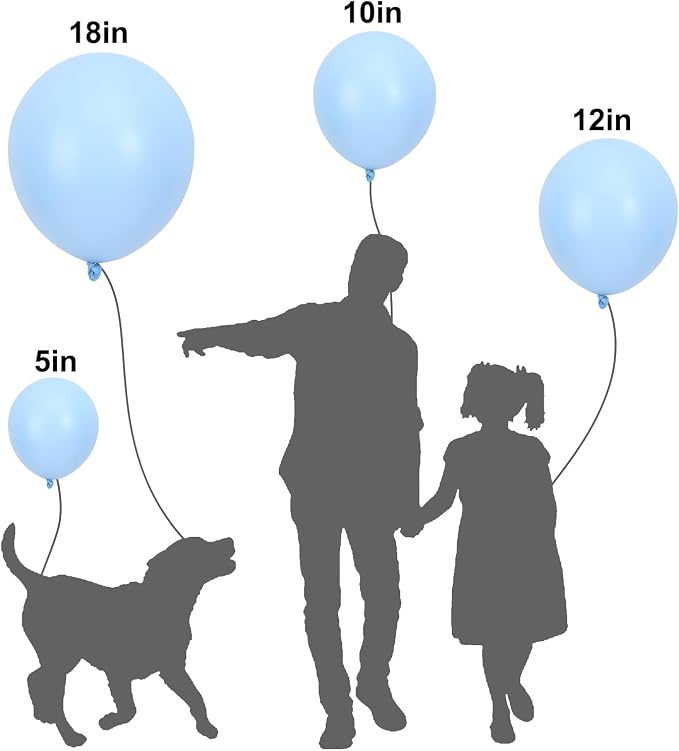 APLANET 150pcs Pastel Blue Balloons Different Sizes 18 12 10 5 Inch, Latex - Image 3