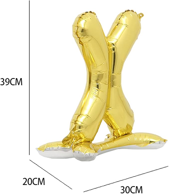 16" Standing Gold Alphabet Letter and Number Balloons Aluminum Hanging Foil - Image 2