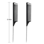 Metal Combs for Women and Girls - 12PCS Parting Combs for Curly, Braiding, Styling Hair (Black)
