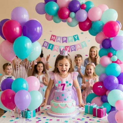 Pink Purple and Blue Balloons - Image 3