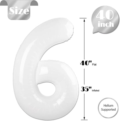 White Number 6 Balloon 40 Inch - Image 5