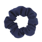Pack of 12 Cotton Hair Scrunchies Single Jersey Solid Color Ponytail Holders Hair Ties for Girl (Navy Blue)