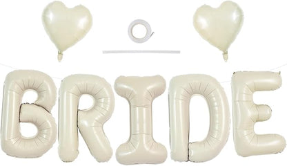 TONIFUL 40 Inch Large Cream White Bride Balloons, Giant Ivory Alphabet Big by TONIFUL