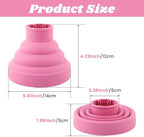 Universal Foldable Hair Dryer Diffuser, Travel Hair Dryer Diffuser Attachment with Comb, Portable Hairs Diffusers Blow Dryers Attachment for Natural Thick Hairs(Color:Pink)