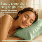 BLISSFORD Satin Pillowcase with Zipper, for Hair and Skin Care, Feels Soft and Cool Like a Silk Pillowcase, Satin Pillow Cases 2 Pack, Slik Pillow Cover, Sage Green - Standard Size - Set of 2