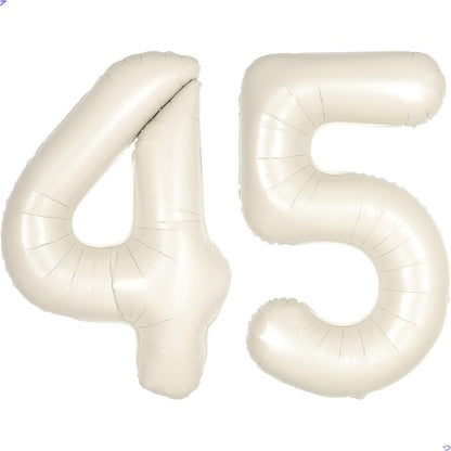 Cream White Number 45 54 Balloon by Unknown