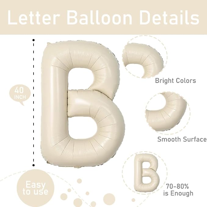 Cream White Bride Balloons 40 Inch Bridal Shower Bachelorette Wedding Balloons - Image 3