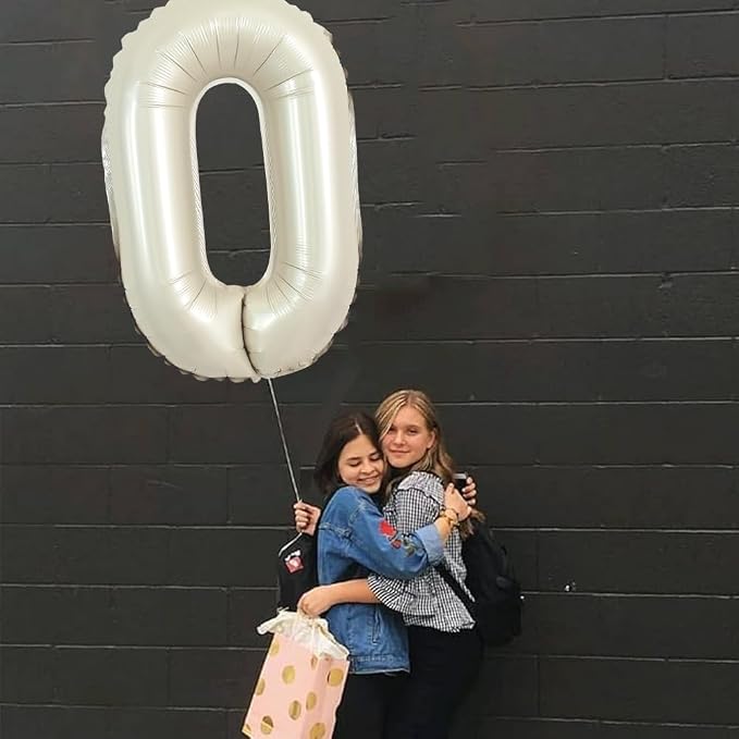 TONIFUL 40 Inch Large Cream White Letter O Balloons Giant Alphabet Letter - Image 5