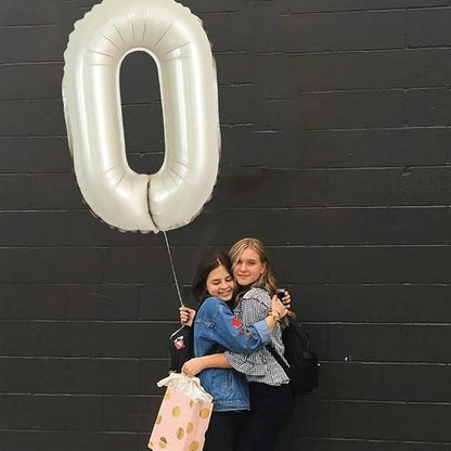 TONIFUL 40 Inch Large Cream White Letter O Balloons Giant Alphabet Letter - Image 5