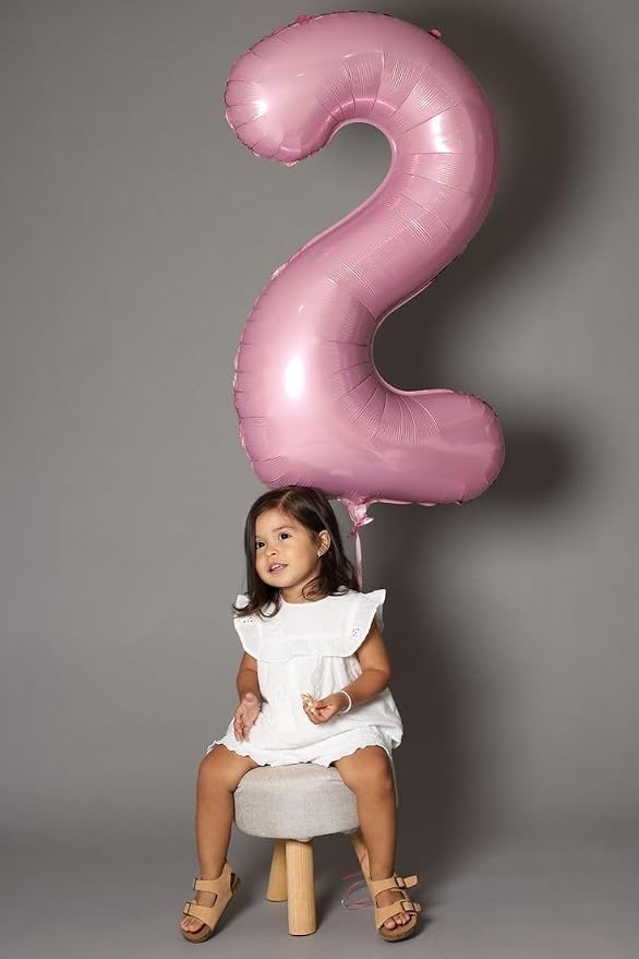 Number 2 Balloon 40 Inch Pearl Pink Balloon - Image 4