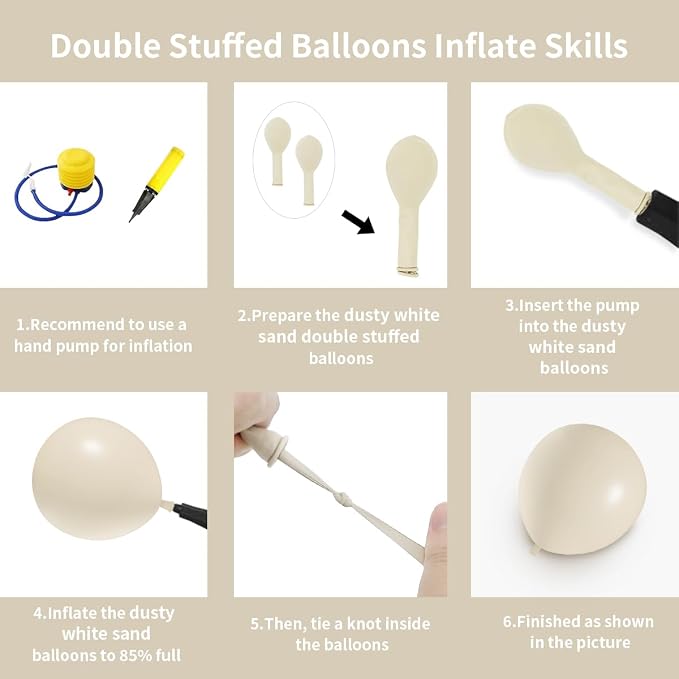 Double Stuffed White Sand balloons Different Size 115Pcs 5/10/12/18 Inch Sand - Image 3