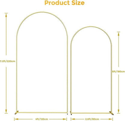 Metal Arch Backdrop Stand, 7.2FT+6FT Wedding Arch Frame - Image 3