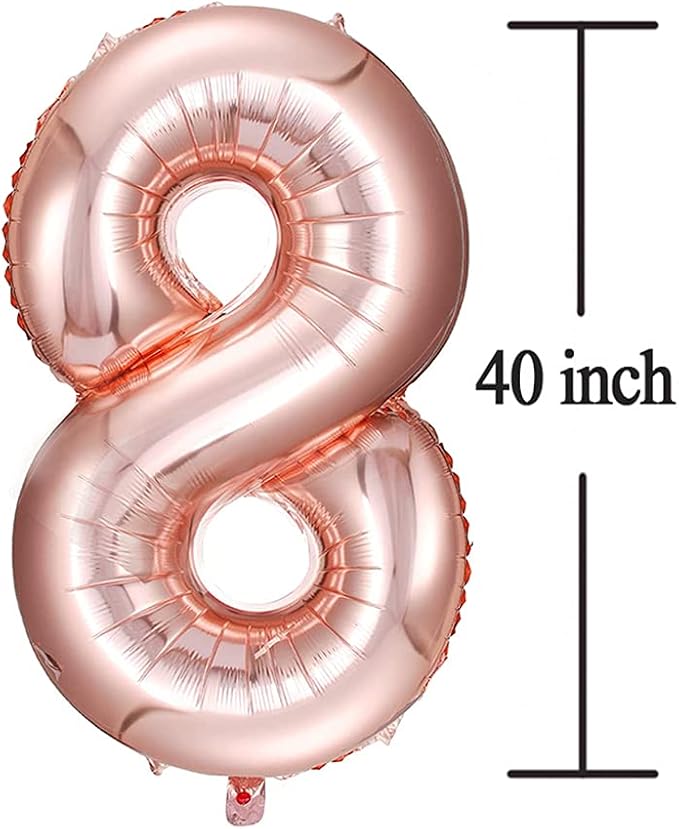 COLORFUL ELVE Rose Gold 18 Number Balloons Big Giant Jumbo Large Number 18 Foil - Image 3
