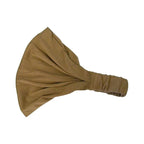 Motique Accessories Set of 3 Wide Cotton Head Band Solid Boho Yoga Style Soft Hairbands Brown Camel Tan