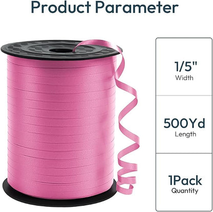 Premium Pink Curling Ribbon, 1/5" Wide x 500 Yards Christmas Curling Ribbons - Image 2