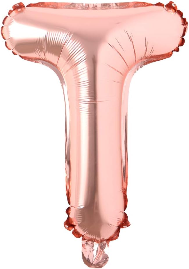 16" inch Single Rose Gold Alphabet Letter number Balloons Aluminum Hanging Foil by REIANS
