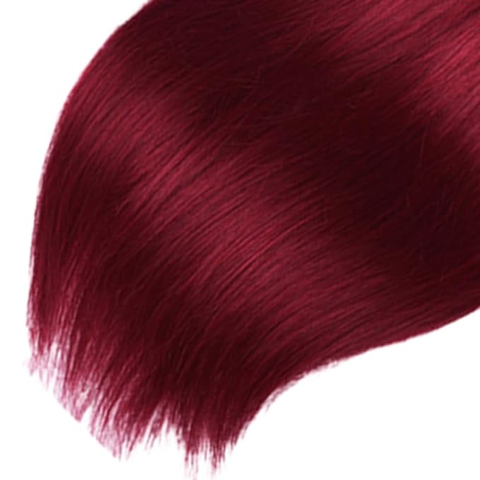 Ombre Bundles Human Hair Burgundy Straight Bundles 14 16 18 Inch Niegmeag 2 Tone Black and Red Bundle Double Weft 1B99J Straight Bundle Hair Weave 150g