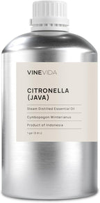 VINEVIDA Citronella Java Essential Oil - Gallon Citronella Oil Undiluted - Bulk Gallon Essential Oil for Soap Making Safe for Skin - DIY Candle Scents for Candlemaking Scents - 8 lbs Citronella Oil