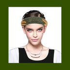 Sparkle Wide Headband for Women Fashion Green Rhinestone Headbands Dressy Glitter Headband Comfortable High Elastic Head Band Hairband Hair Hoop Hair Accessories for Women