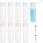 BENECREAT 8 Pack 50ml 1.7oz Clear Squeezable Plastic Sample Flip Cap Bottle Refillable Travel Containers for Makeup Cosmetic Toiletries Liquid
