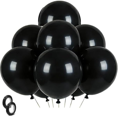 Black Balloons Party Decorations 30 Pack 18 inch Round Halloween Latex Balloons by BOMSI