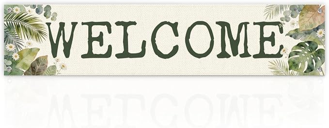 Welcome Banner Decorations for Home, Hanging Banner Wall Decor, Farmhouse Home by Unknown
