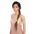 Style Icon 36”Super Long Curly Wig C-Shaped Side Part Lace Wig Afro Baby Hair Synthetic Highlight Blonde Wigs