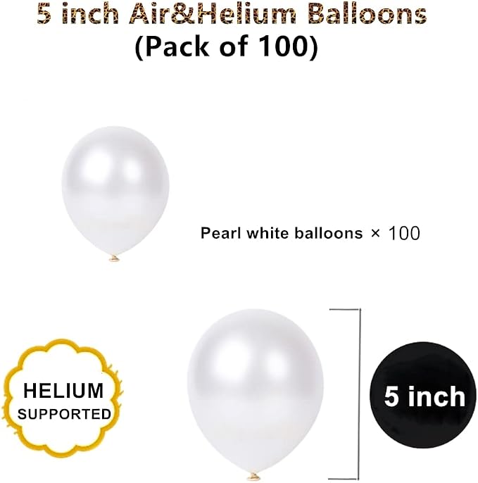 5 inch Pearl White Balloons - Image 2