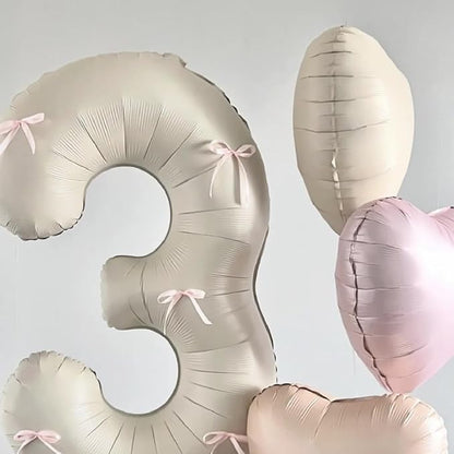 40 inch Cream White Number Balloon Giant Foil Helium Balloons Beige Number 8 - Image 7