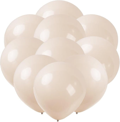 24 Pack Big White Sand Balloons, 18 Inch Large Cream White Beige Balloons Jumbo by GuassLee