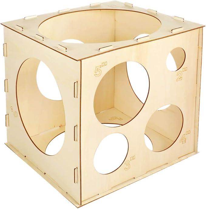 Pllieay 9 Sizes Collapsible Wood Balloon Sizer Cube Box by Pllieay