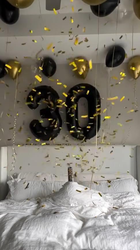30 Balloon Number 40 Inch Black Balloons - Image 5