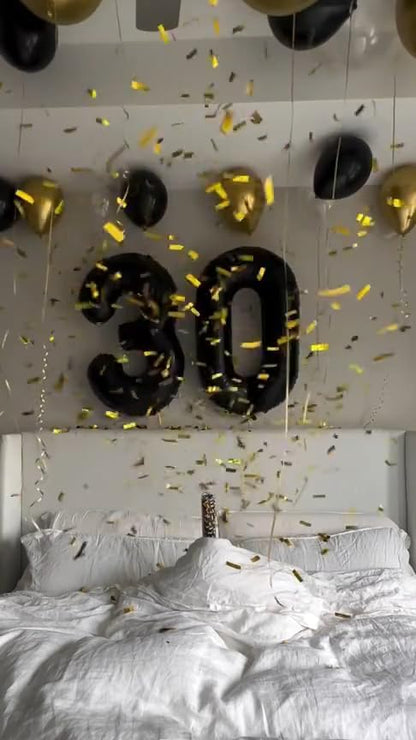 30 Balloon Number 40 Inch Black Balloons - Image 5