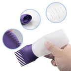 ELANE 4 Pcs Root Comb Applicator Bottle, 6oz, Hair Oil Applicator Bottle for Hair, Dye, Salon, Travel, Camping (Purple+Red)