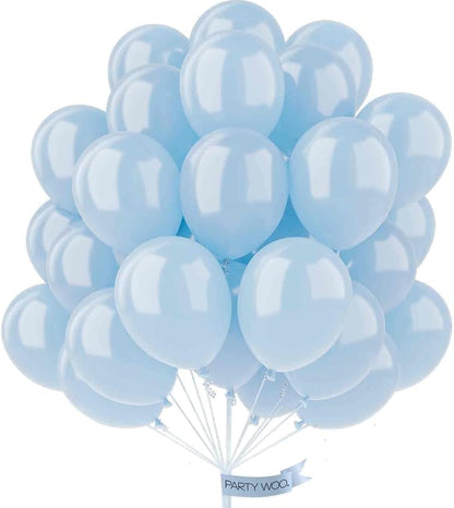 PartyWoo Pearl Light Blue Balloons 50pcs Baby Pastel Blue Color | 12 Inch by PartyWoo