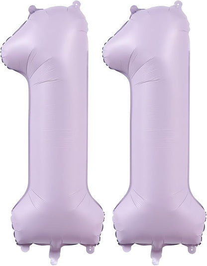 Pastel Purple 11 Number Balloons, 40 Inch Light Purple 11 Balloons Large Helium by BBPOOL