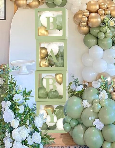 luckylibra Sage Green Baby Shower Decorations, B - Image 2
