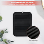 Heat Resistant Silicone Mat for Hair Tools: Curling Iron, Flat Iron, Hair Straightener - Portable Hair Styling Pad Cover(Black)