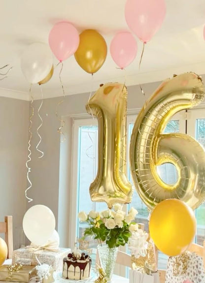 Champagne Gold Number 6 Balloon 40 inch, Balloon numbers party supplies - Image 7