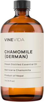 VINEVIDA Chamomile German Essential Oil 16 oz - Undiluted Chamomile Oil 16 oz - Chamomile Candle Oil Scent - DIY Candle Scents for Candlemaking - Bulk Essential Oil for Soap Making Safe for Skin