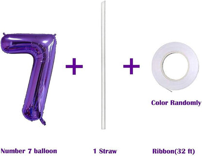 40 Inch Jumbo Purple Number 7 Balloon Giant Balloons Prom Balloons Helium Foil - Image 3