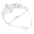 Didder Elegant Silver Tiara with Pink Crystals - Women's Birthday & Wedding Crown