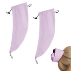 Waterproof Hair Sleeve for Long Hair, Crown Washing Shower Cap Ponytail, Reusable Adjustable, Quick Root Refresh for Shower Gym Travel Pool Beach, Time Saver (Purple, 2PC)