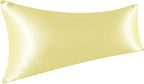 NTBAY Satin Body Pillowcase for Hair and Skin, Luxurious and Silky Pillow case with Envelope Closure, 20x54 Inches, Light Yellow