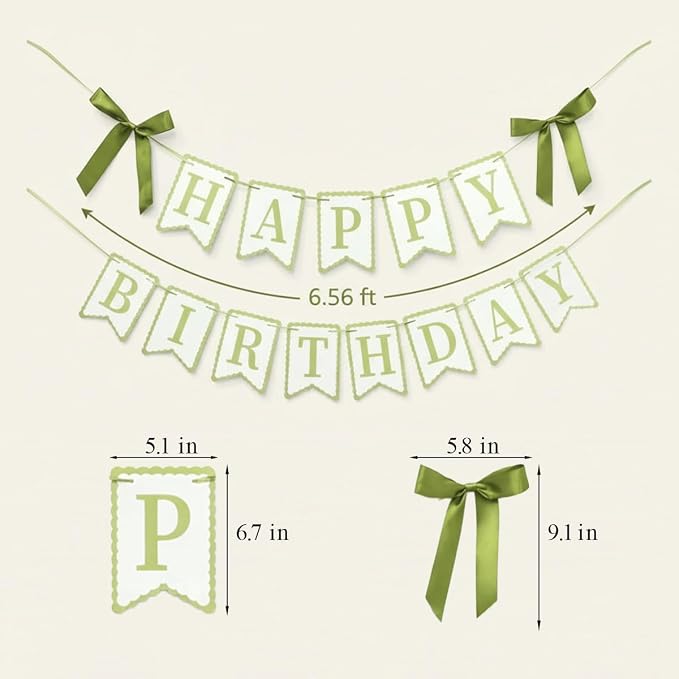Green Happy Birthday Banner - Image 2