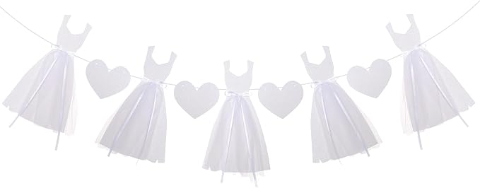Charming Bridal Shower Decorations Glitter White Dress & Heart Bridal Shower by Unknown